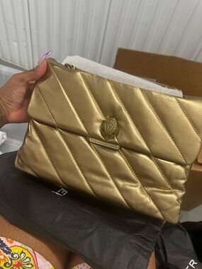 Kurt Geiger Metallic Gold Quilted Shoulder Bag